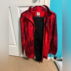 adidas red track jacket and pants boys size 14/16